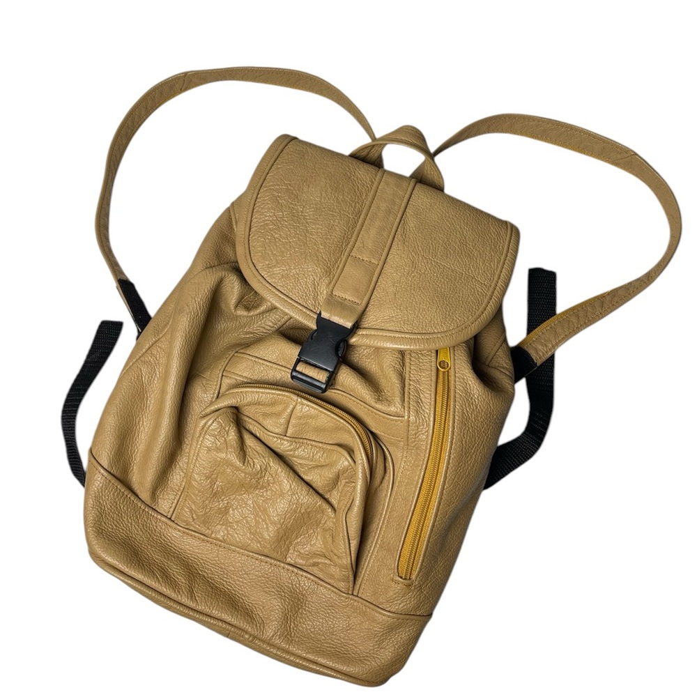 Soft Leather 90s Drawstring Backpack In Camel - image 1